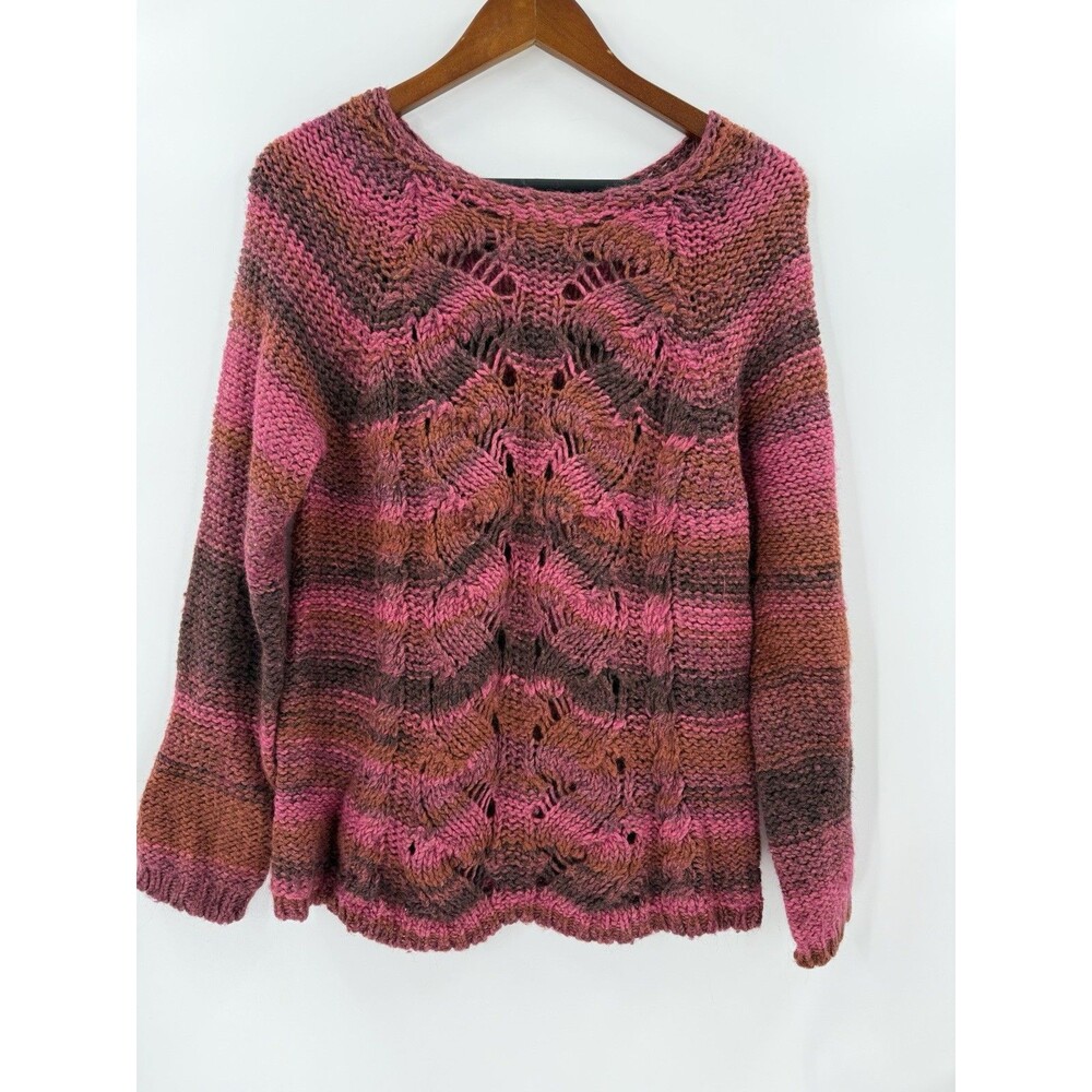 Lolas Sweater Women M Red Stripe Wool Blend Bohemian Boho Bohemian Style Hippie